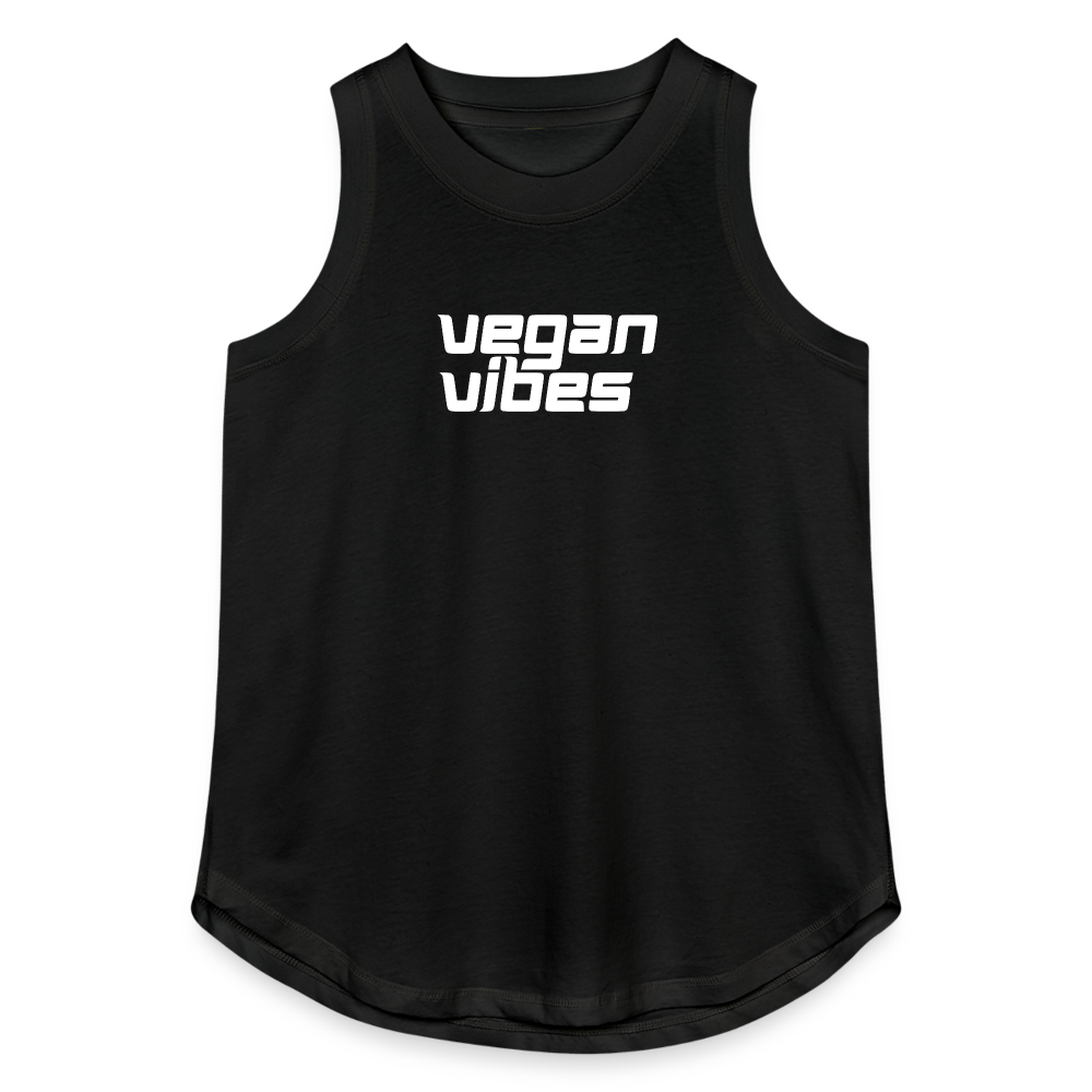 Vegan Vibes Relaxed Tank Top - black
