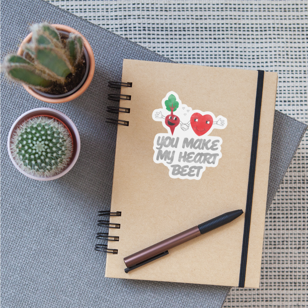 Heart Beet Sticker - white matte