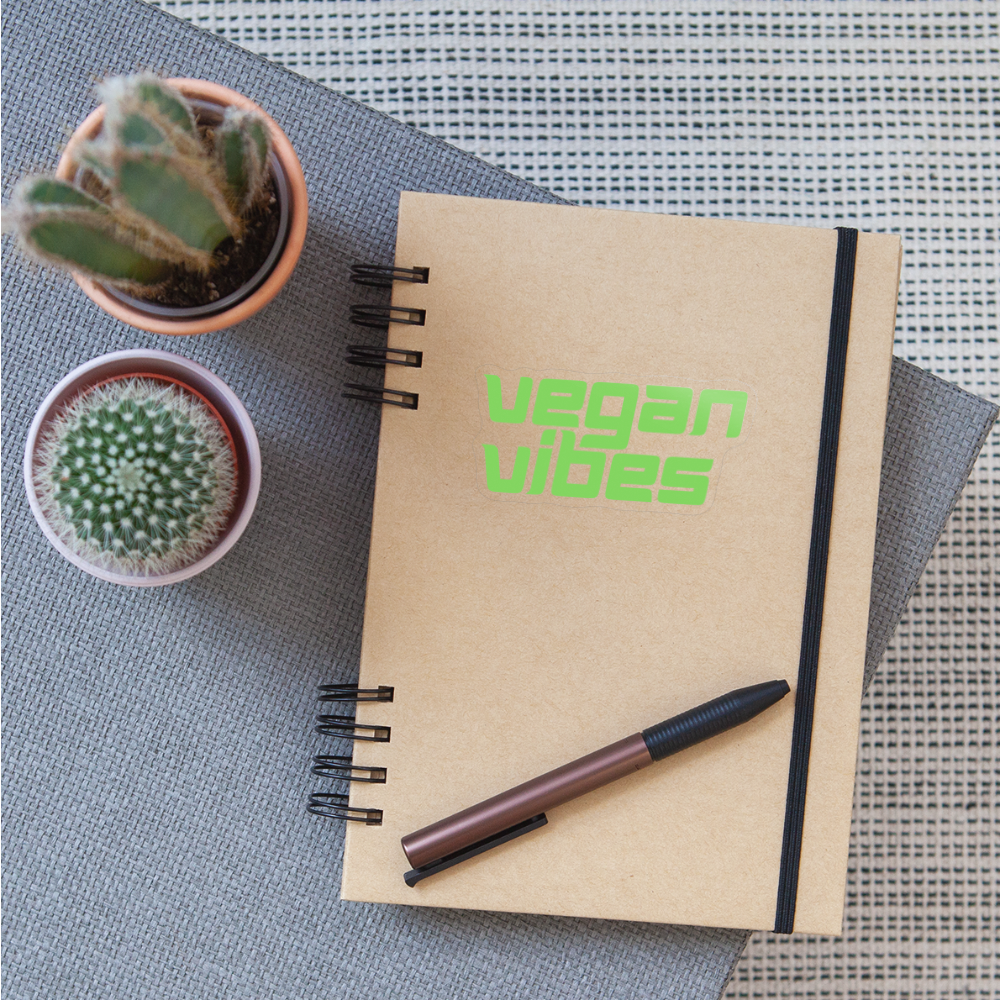 Vegan Vibes Sticker - transparent glossy
