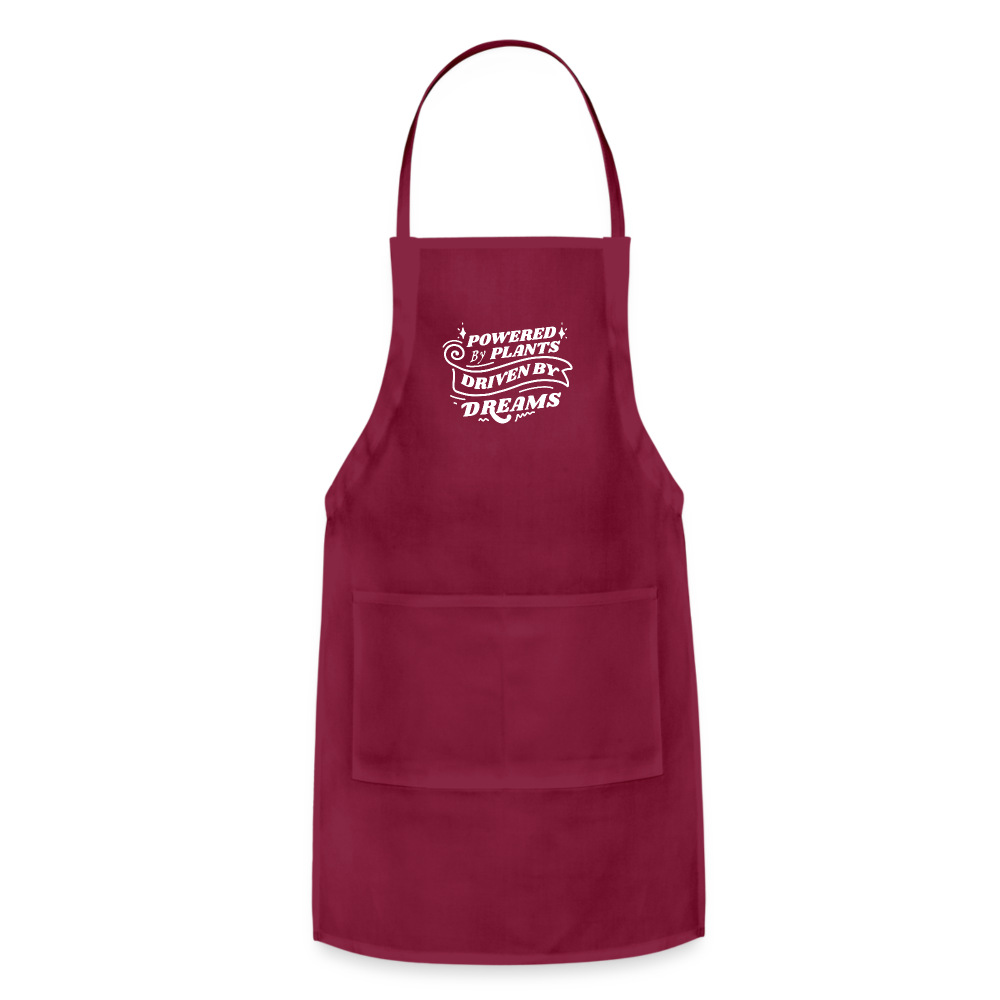 Powered by Plants Apron - burgundy