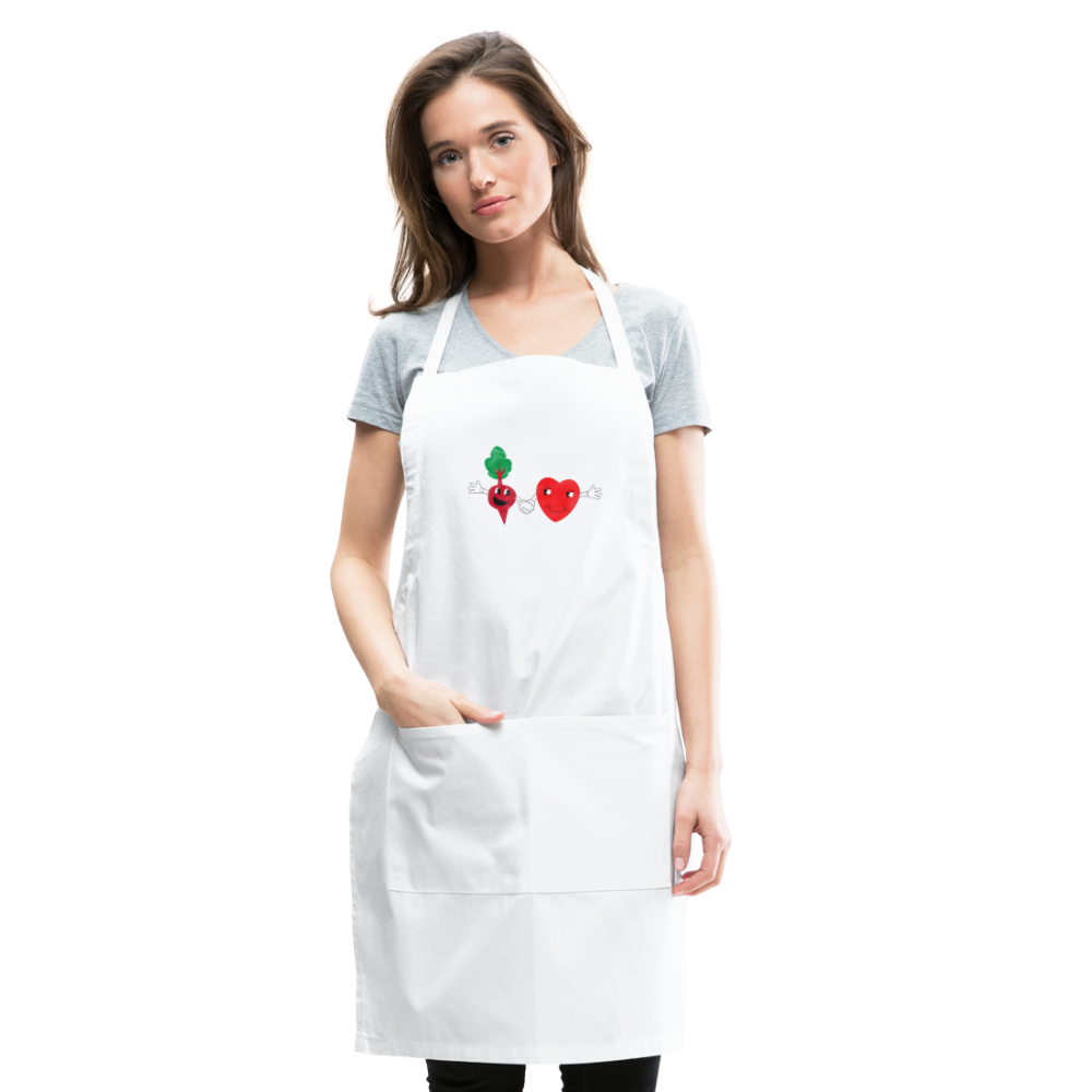 Heart Beet Apron - white