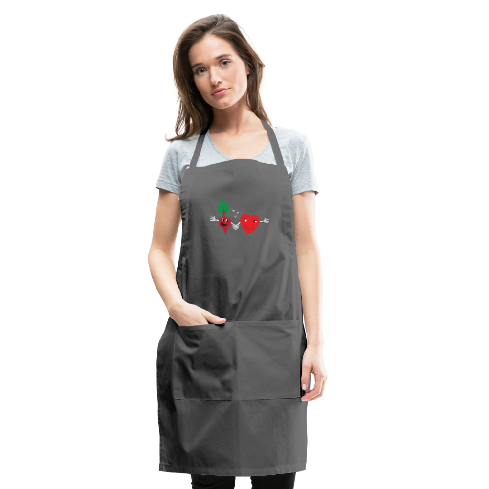 Heart Beet Apron - charcoal