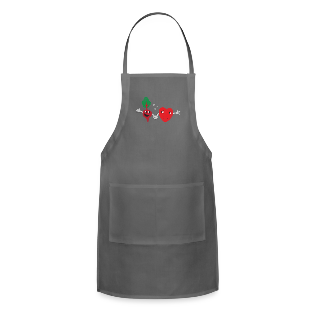 Heart Beet Apron - charcoal