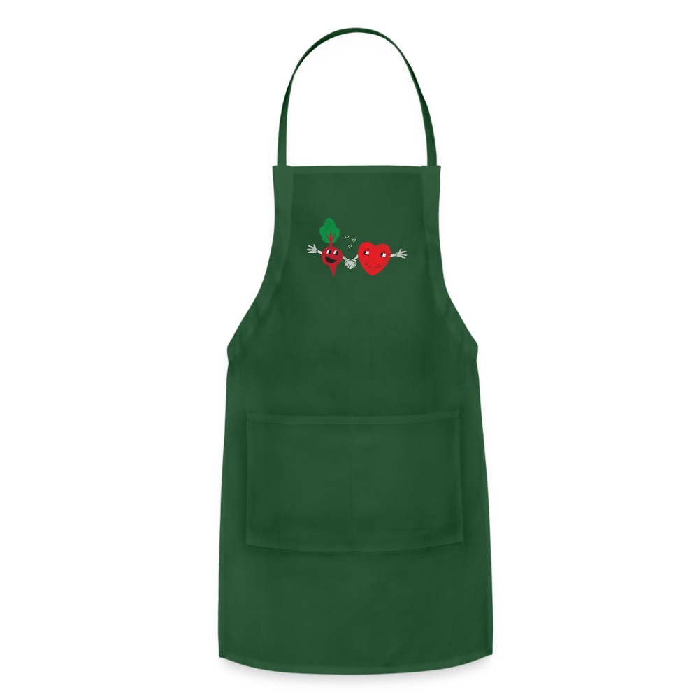 Heart Beet Apron - forest green