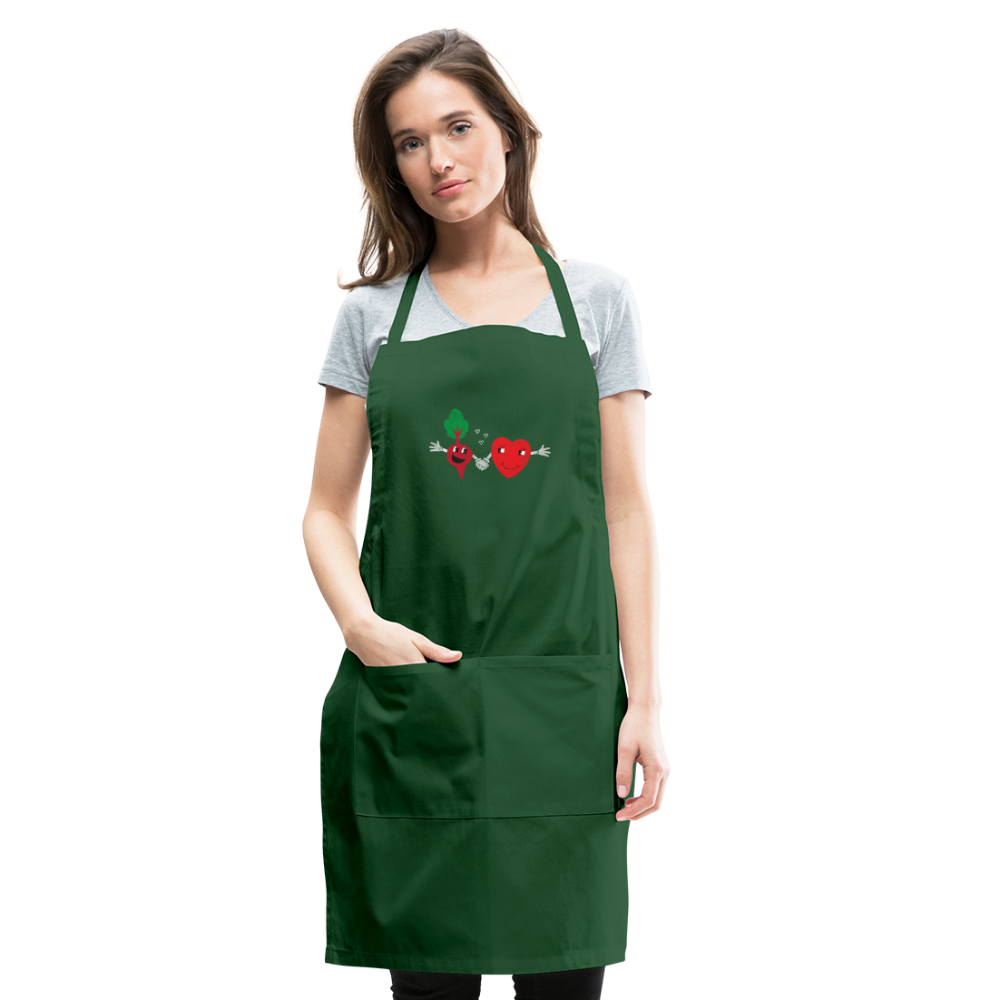 Heart Beet Apron - forest green