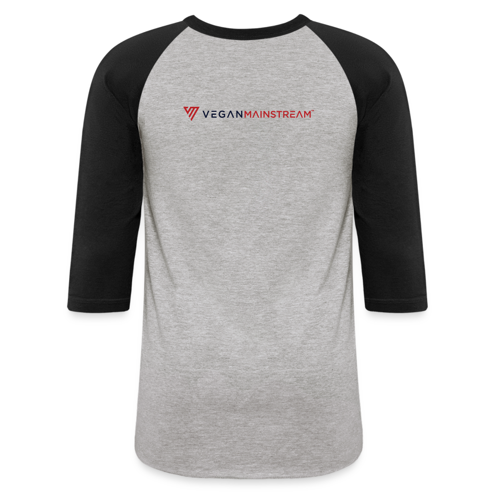 Vegan Vibes Baseball Tee - heather gray/black