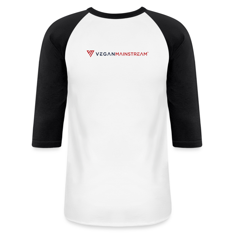 Vegan Vibes Baseball Tee - white/black