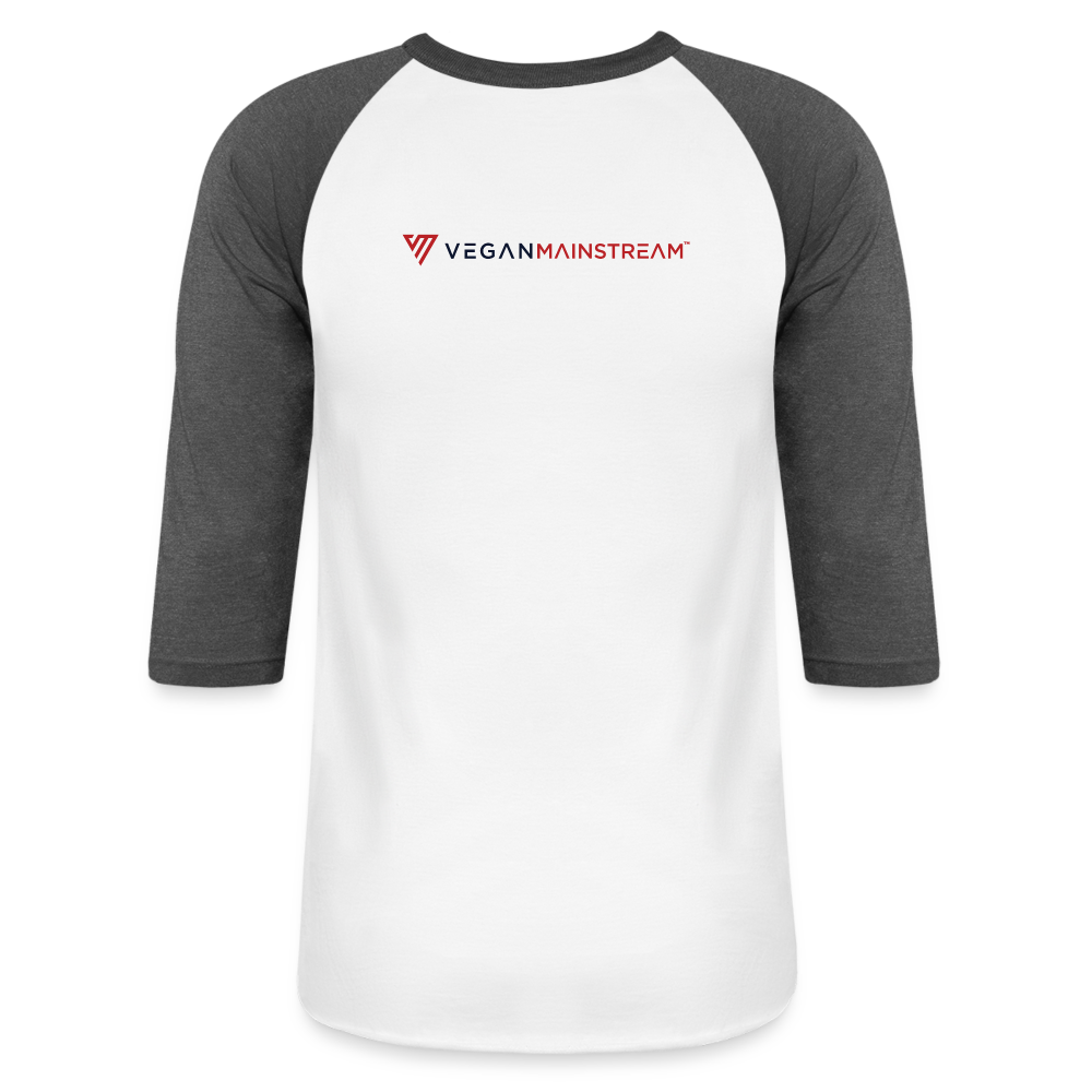 Vegan Vibes Baseball Tee - white/charcoal