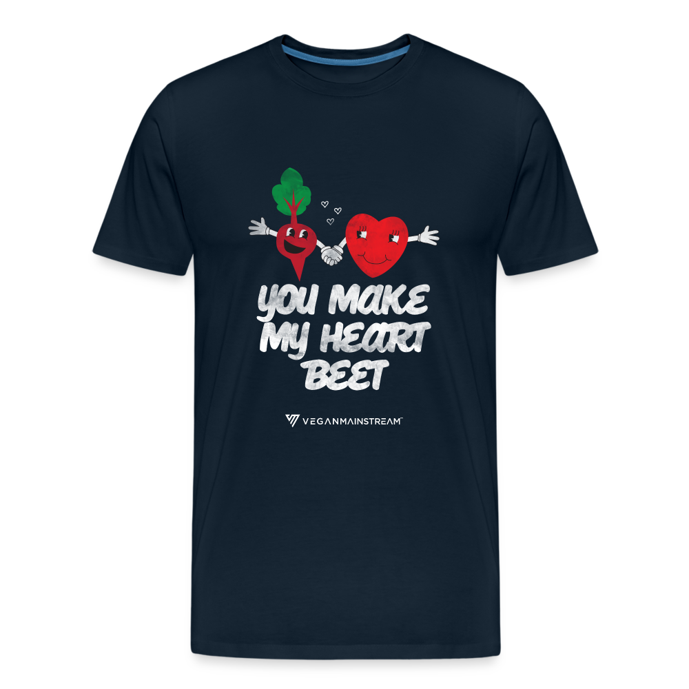Heart Beet Straight Cut Organic Cotton Shirt - deep navy