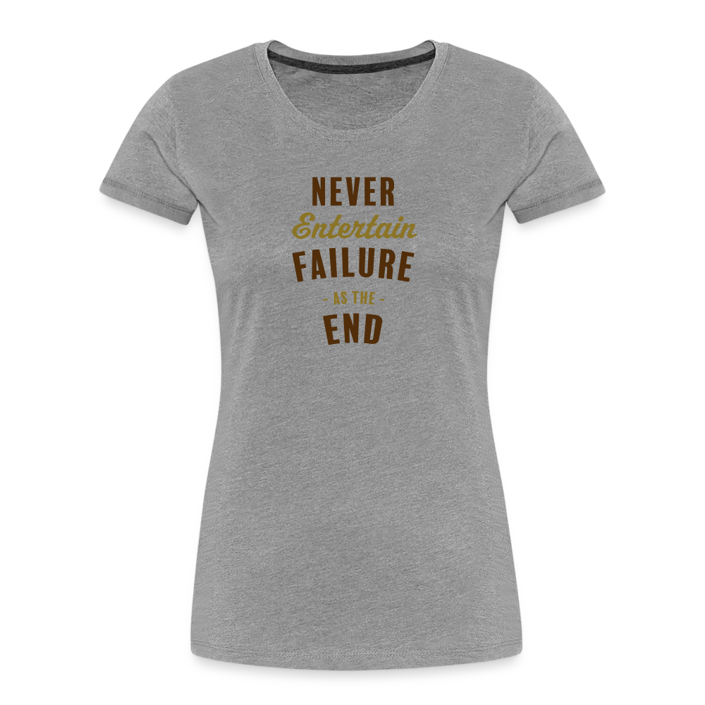 Never Entertain Failure (Brown/Gold) Fitted Organic Cotton Shirt - heather gray