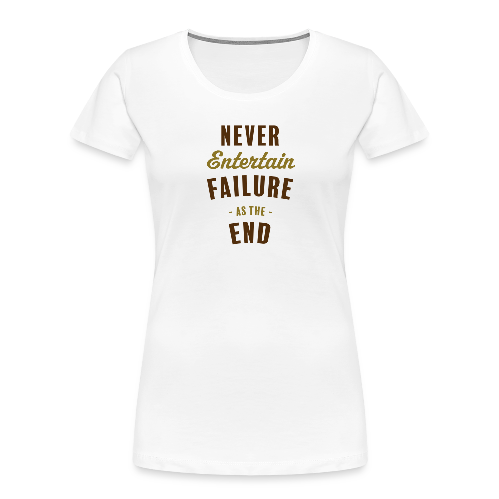 Never Entertain Failure (Brown/Gold) Fitted Organic Cotton Shirt - white