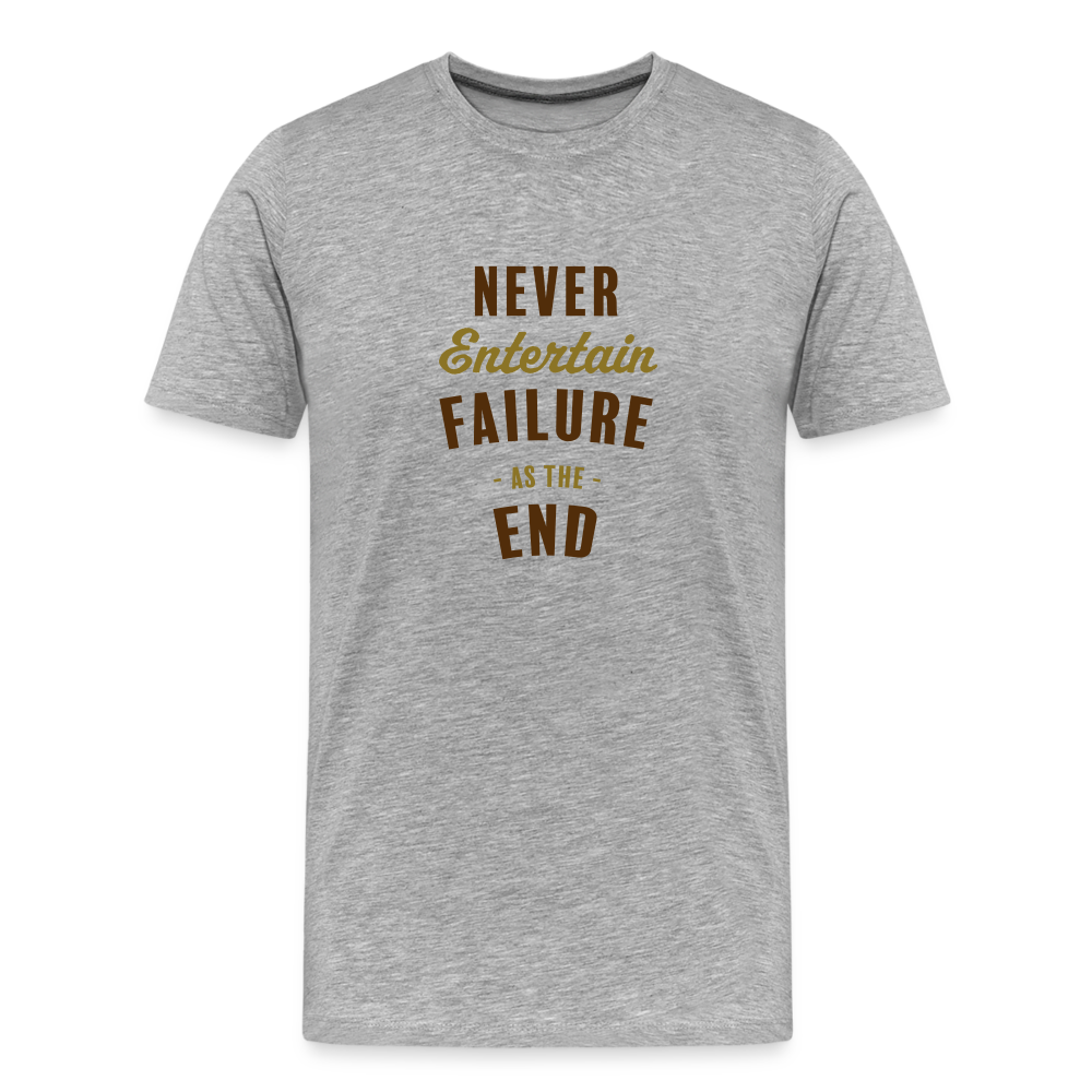 Never Entertain Failure (Brown/Gold) Straight Cut Organic Cotton Shirt - heather gray