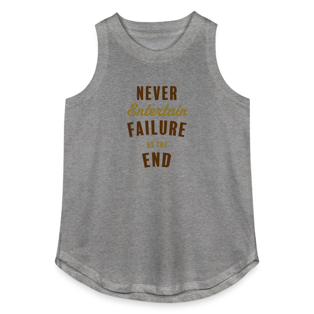 Never Entertain Failure (Brown/Gold) Tri-Blend Organic Tank - granite heather 