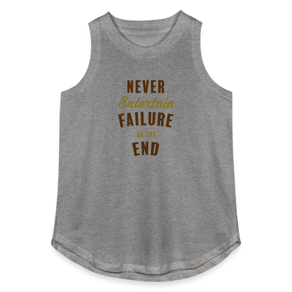 Never Entertain Failure (Brown/Gold) Tri-Blend Organic Tank - granite heather 