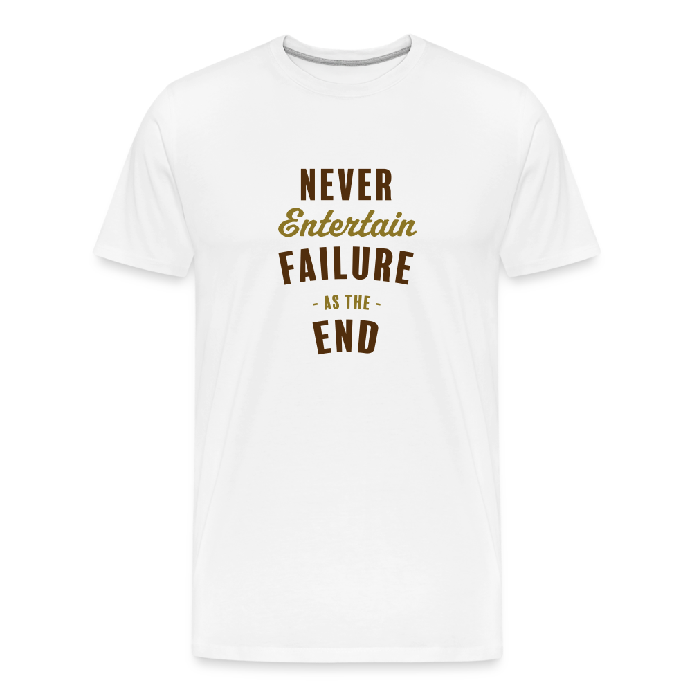 Never Entertain Failure (Brown/Gold) Straight Cut Organic Cotton Shirt - white