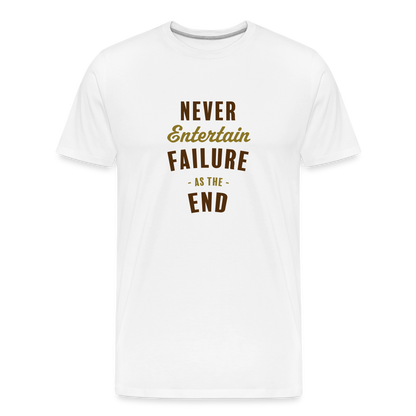 Never Entertain Failure (Brown/Gold) Straight Cut Organic Cotton Shirt - white