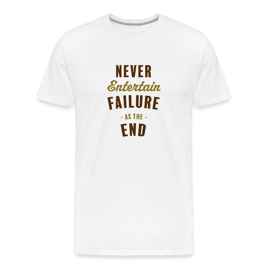 Never Entertain Failure (Brown/Gold) Straight Cut Organic Cotton Shirt - white