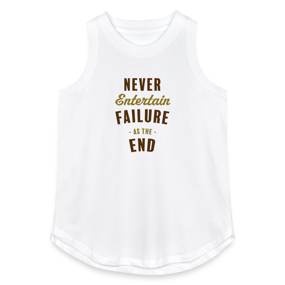 Never Entertain Failure (Brown/Gold) Tri-Blend Organic Tank - white