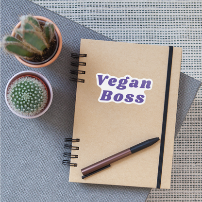 Vegan Boss Sticker - white matte