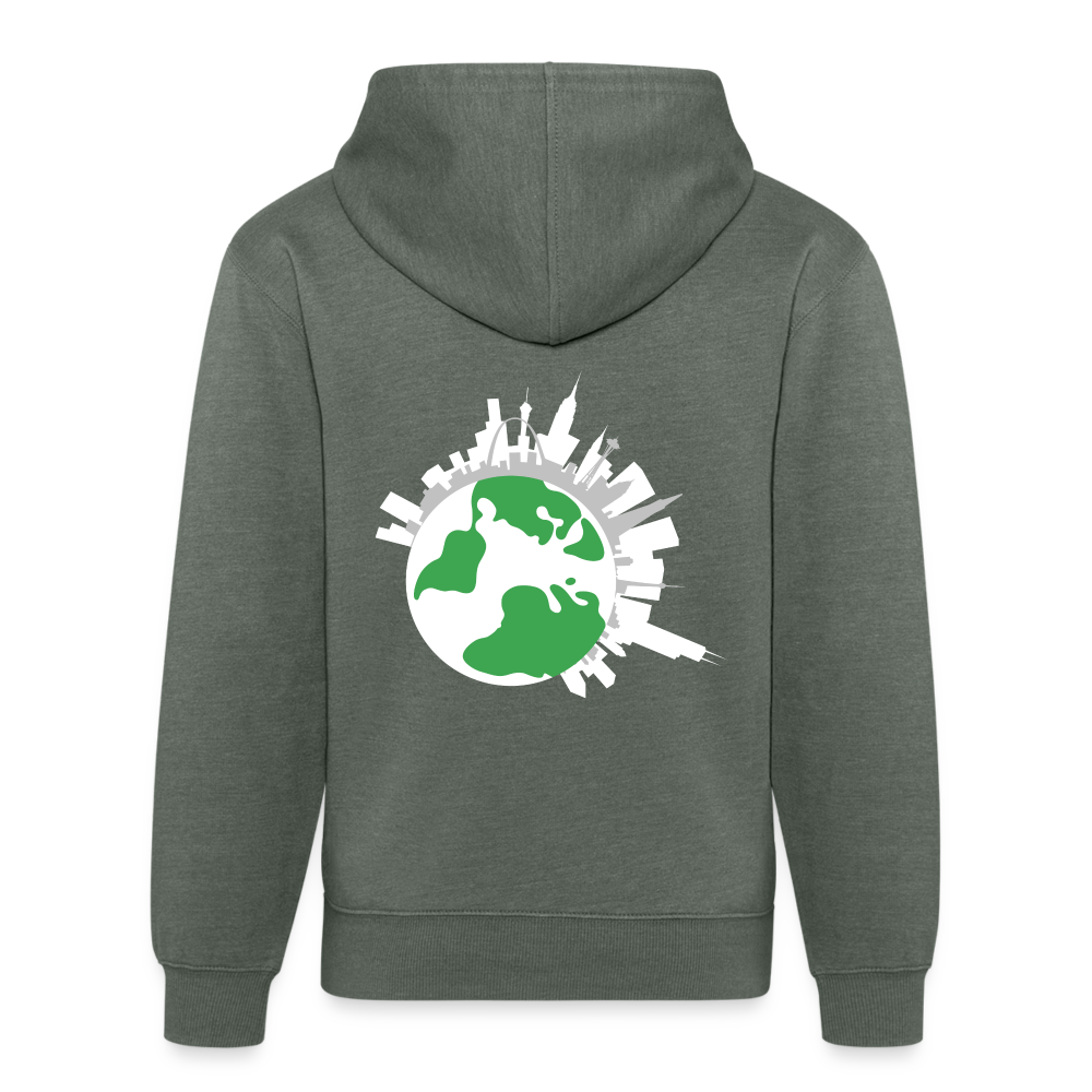 Saving the World [White] Organic Cotton Hoodie - heather military green