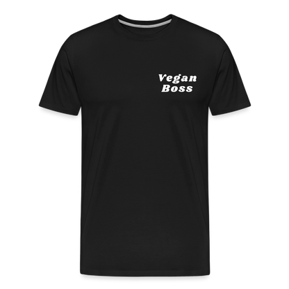 Vegan Boss [White] Straight Cut Organic Cotton Shirt - black