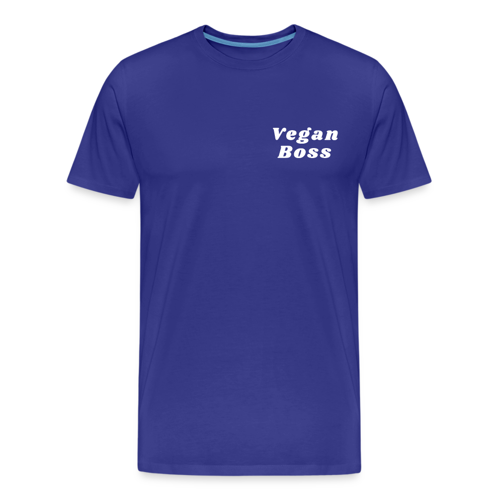 Vegan Boss [White] Straight Cut Organic Cotton Shirt - royal blue