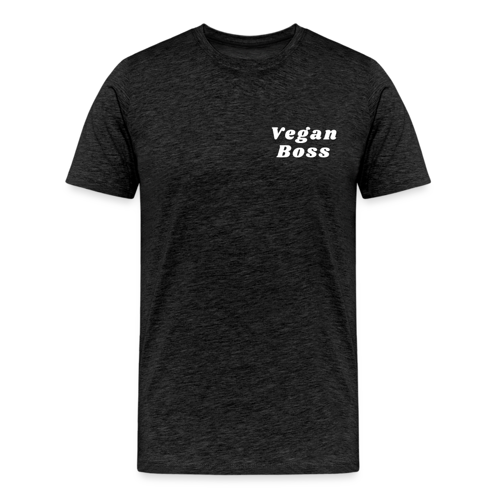 Vegan Boss [White] Straight Cut Organic Cotton Shirt - charcoal grey