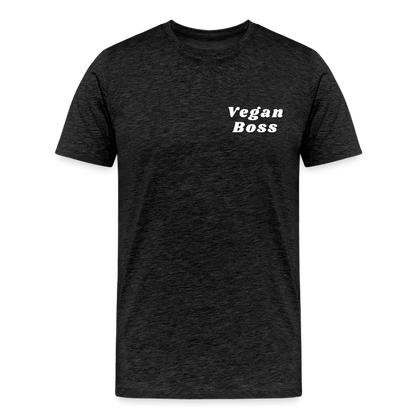 Vegan Boss [White] Straight Cut Organic Cotton Shirt - charcoal grey