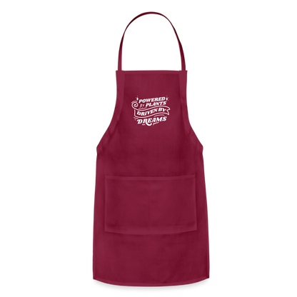 Powered by Plants Apron - burgundy
