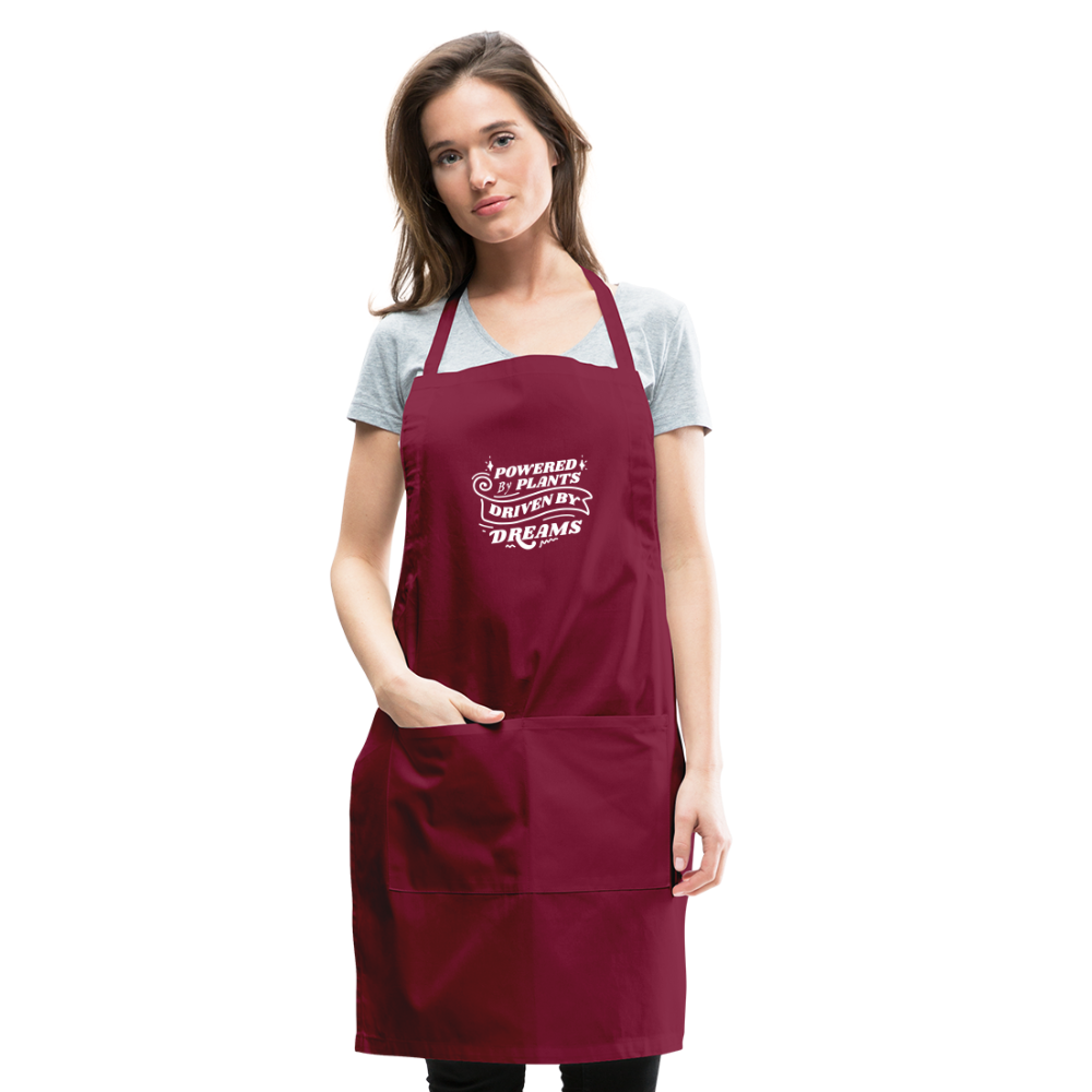 Powered by Plants Apron - burgundy