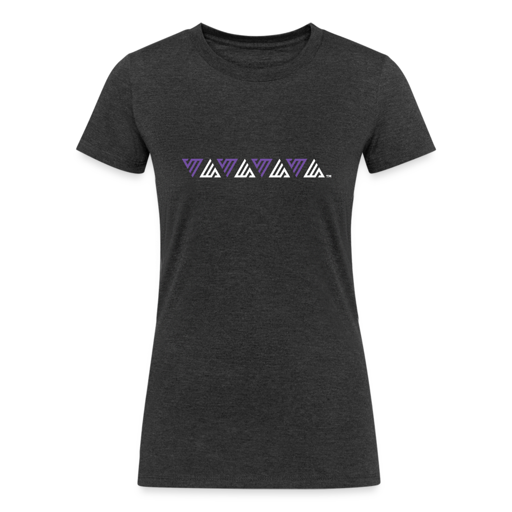 VM Alluring Logo Motif [Purple] Fitted Organic Tri-Blend Shirt - heather black