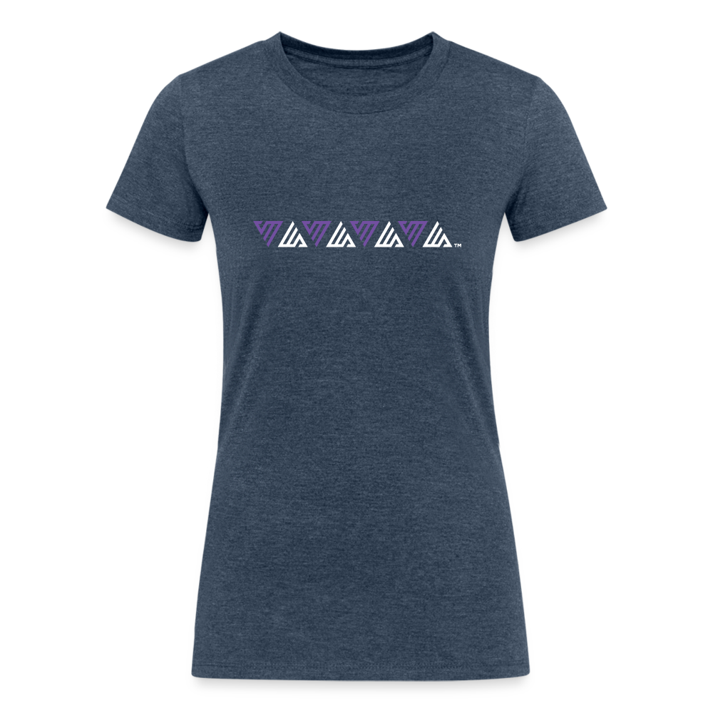 VM Alluring Logo Motif [Purple] Fitted Organic Tri-Blend Shirt - heather navy
