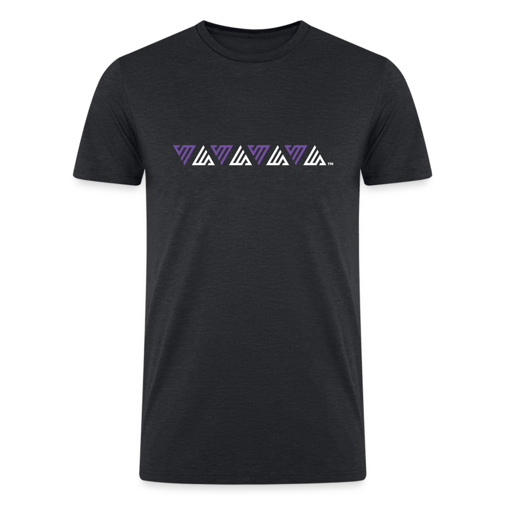 VM Alluring Logo Motif [Purple] Straight Cut Organic Tri-Blend Shirt - heather black