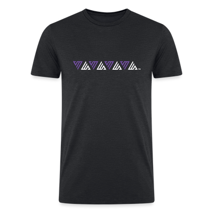 VM Alluring Logo Motif [Purple] Straight Cut Organic Tri-Blend Shirt - heather black