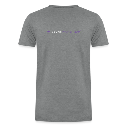 VM Alluring Logo Motif [Purple] Straight Cut Organic Tri-Blend Shirt - heather gray