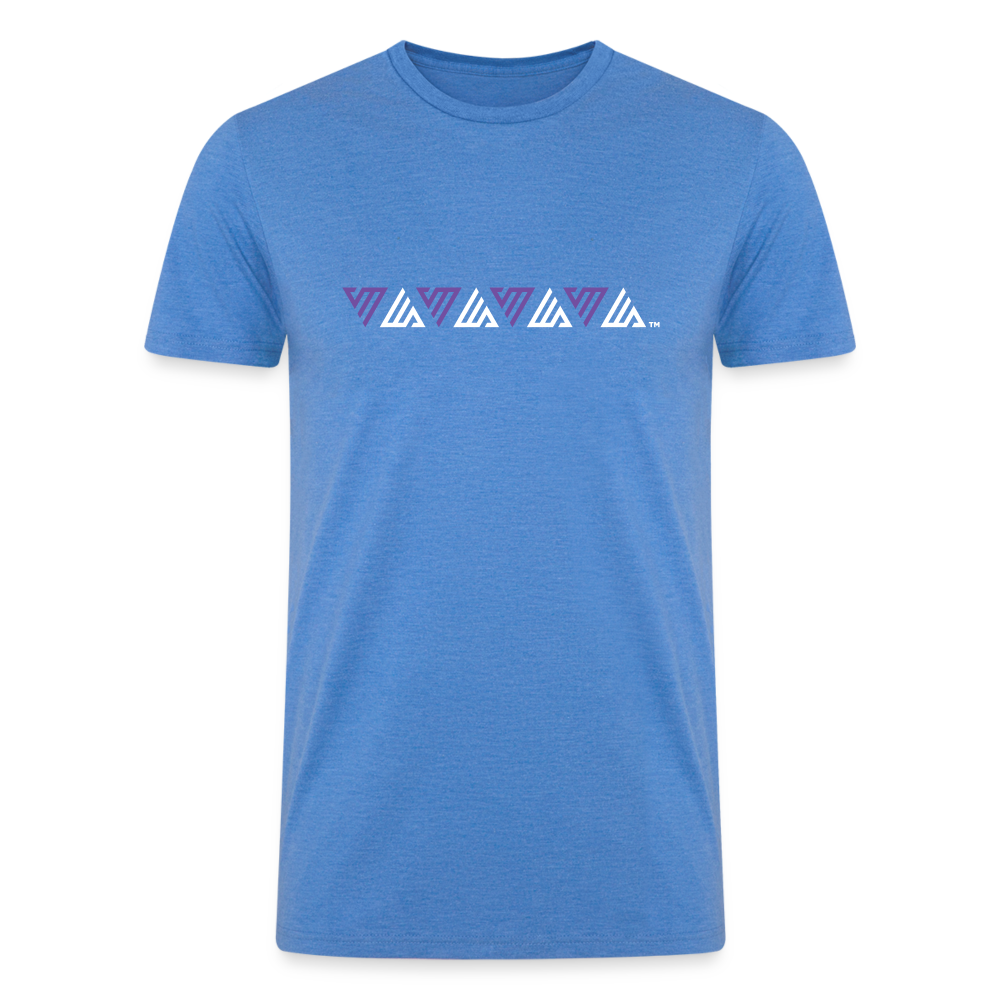 VM Alluring Logo Motif [Purple] Straight Cut Organic Tri-Blend Shirt -  heather blue