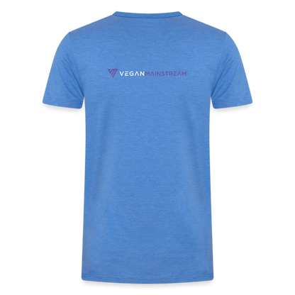 VM Alluring Logo Motif [Purple] Straight Cut Organic Tri-Blend Shirt -  heather blue