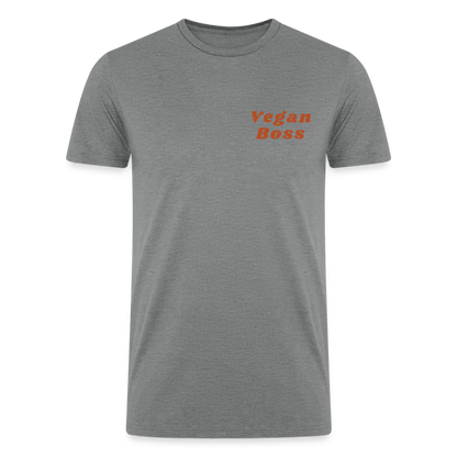 Vegan Boss [Burnt Orange] Straight Cut Organic Tri-Blend Shirt - heather gray