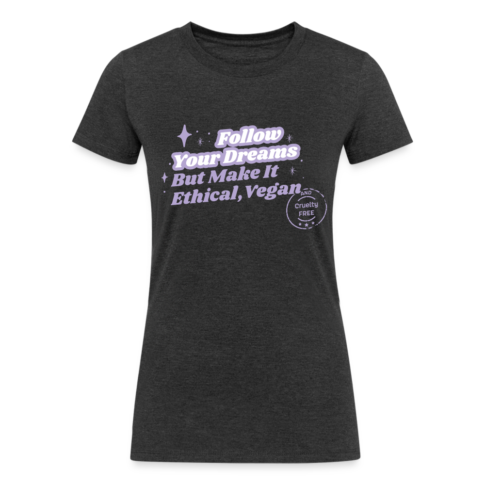 Follow Your Dreams [Purple] Fitted Organic Tri-Blend Shirt - heather black