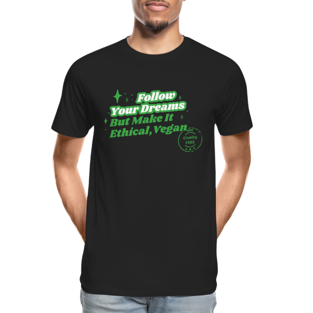 Follow Your Dreams [Green] Straight Cut Organic Cotton Shirt - black