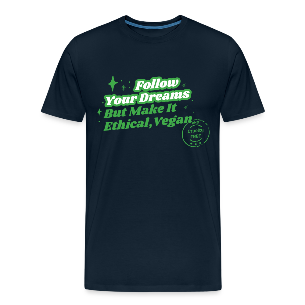 Follow Your Dreams [Green] Straight Cut Organic Cotton Shirt - deep navy