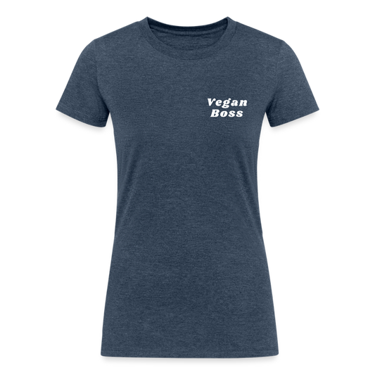 Vegan Boss [White] Fitted Shirt - heather navy