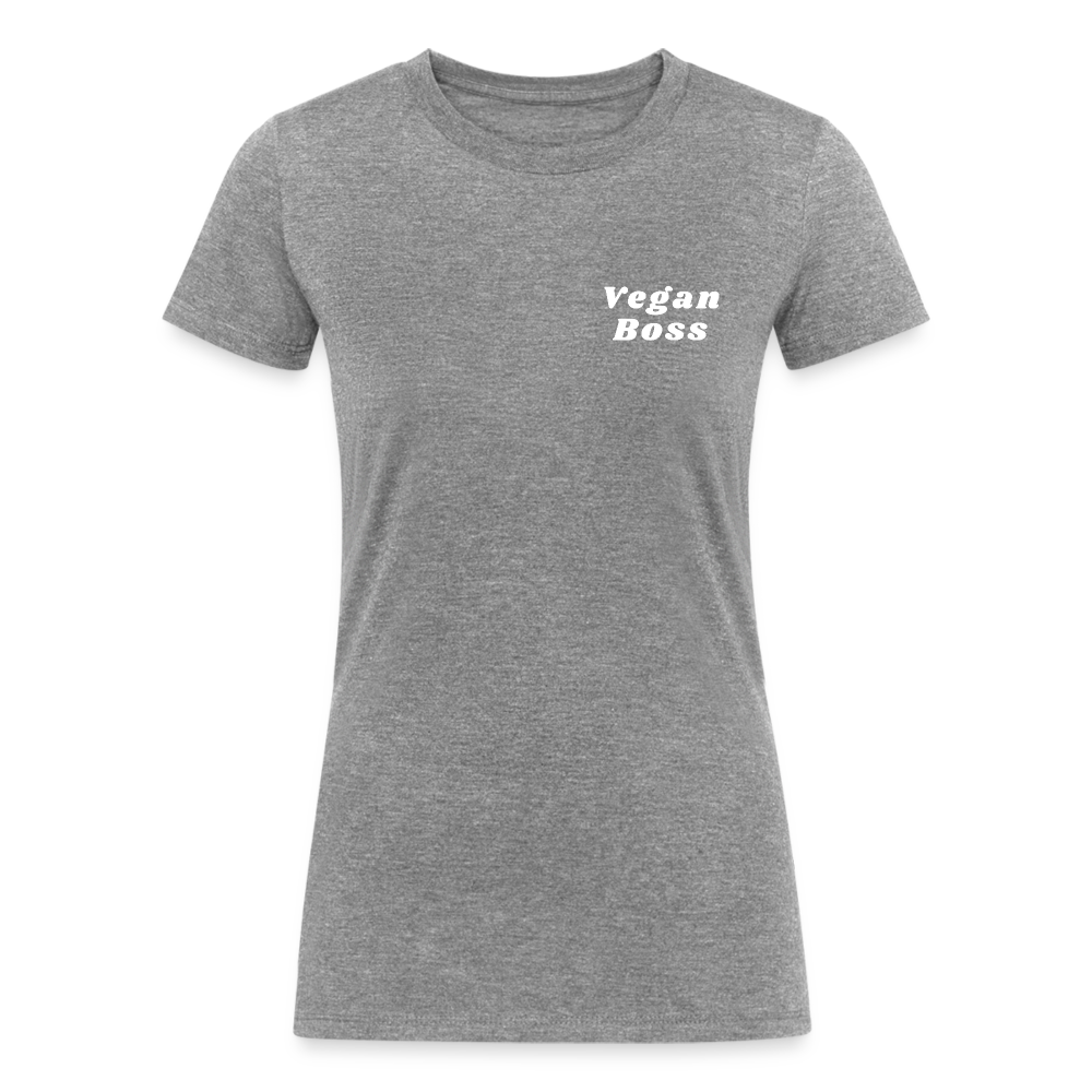 Vegan Boss [White] Fitted Shirt - heather gray