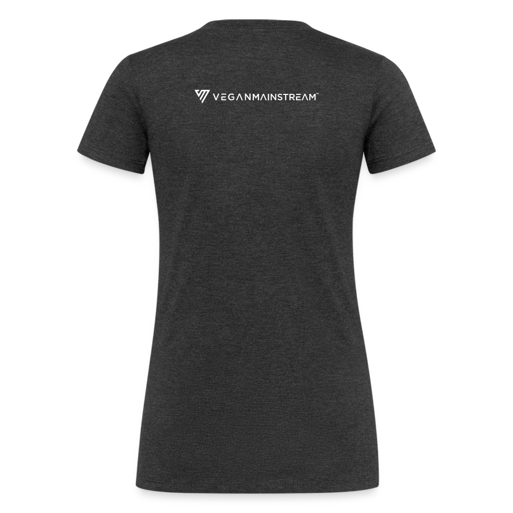 VM Logo [White] Fitted Organic Tri-Blend Shirt - heather black
