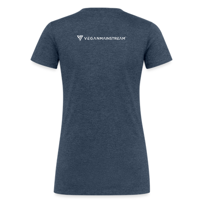 VM Logo [White] Fitted Organic Tri-Blend Shirt - heather navy