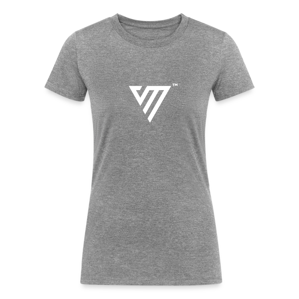 VM Logo [White] Fitted Organic Tri-Blend Shirt - heather gray