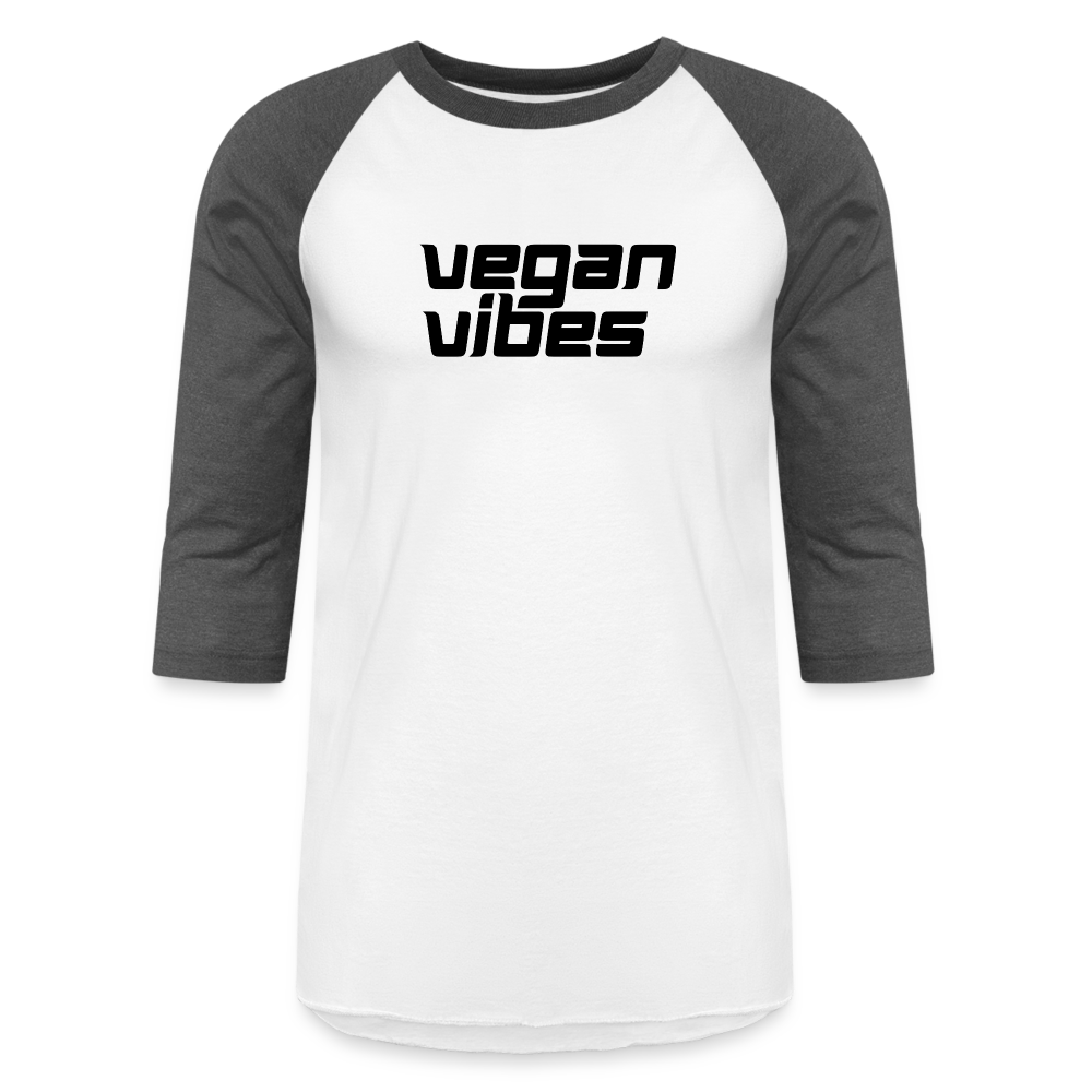 Vegan Vibes Baseball Tee - white/charcoal