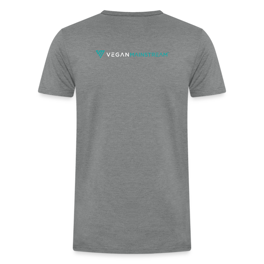 VM Logo [White] Straight Cut Organic Tri-Blend Shirt - heather gray