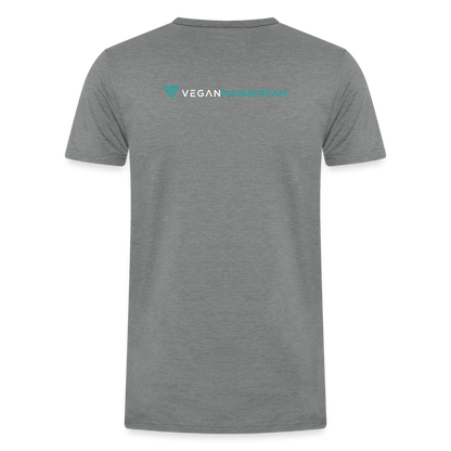 VM Logo [White] Straight Cut Organic Tri-Blend Shirt - heather gray