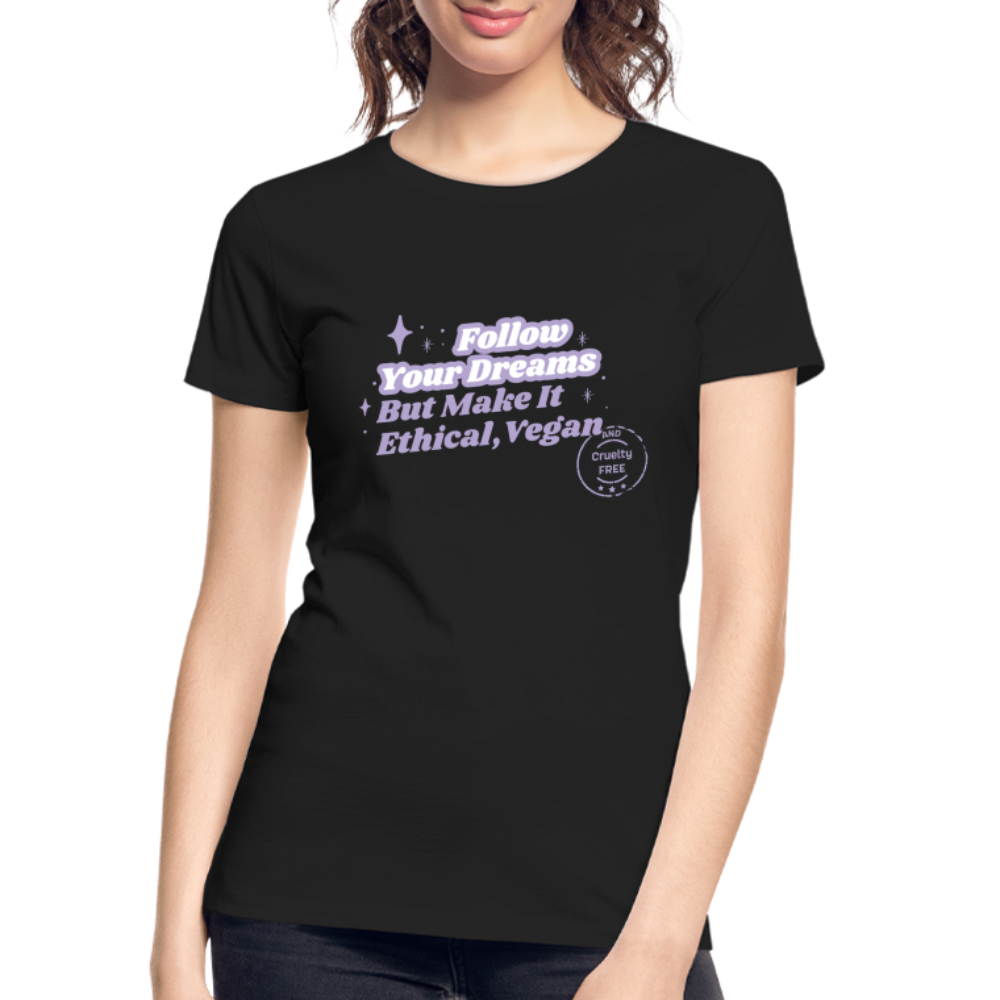 Follow Your Dreams [Purple] Fitted Organic Cotton Shirt - black